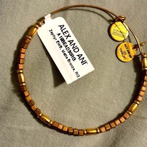 ALEX AND ANI Women's Charm Bangle Bracelet Patriotic Heart and Energy Technology